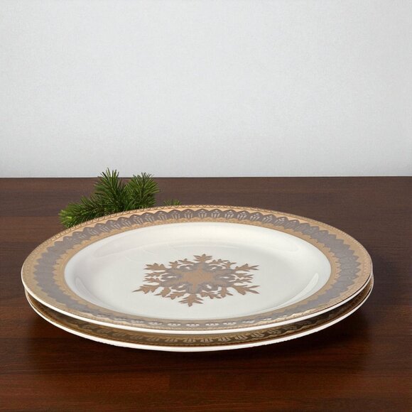 San Marco Snowflake 8" salad plate Set of Two - Picture 4 of 11